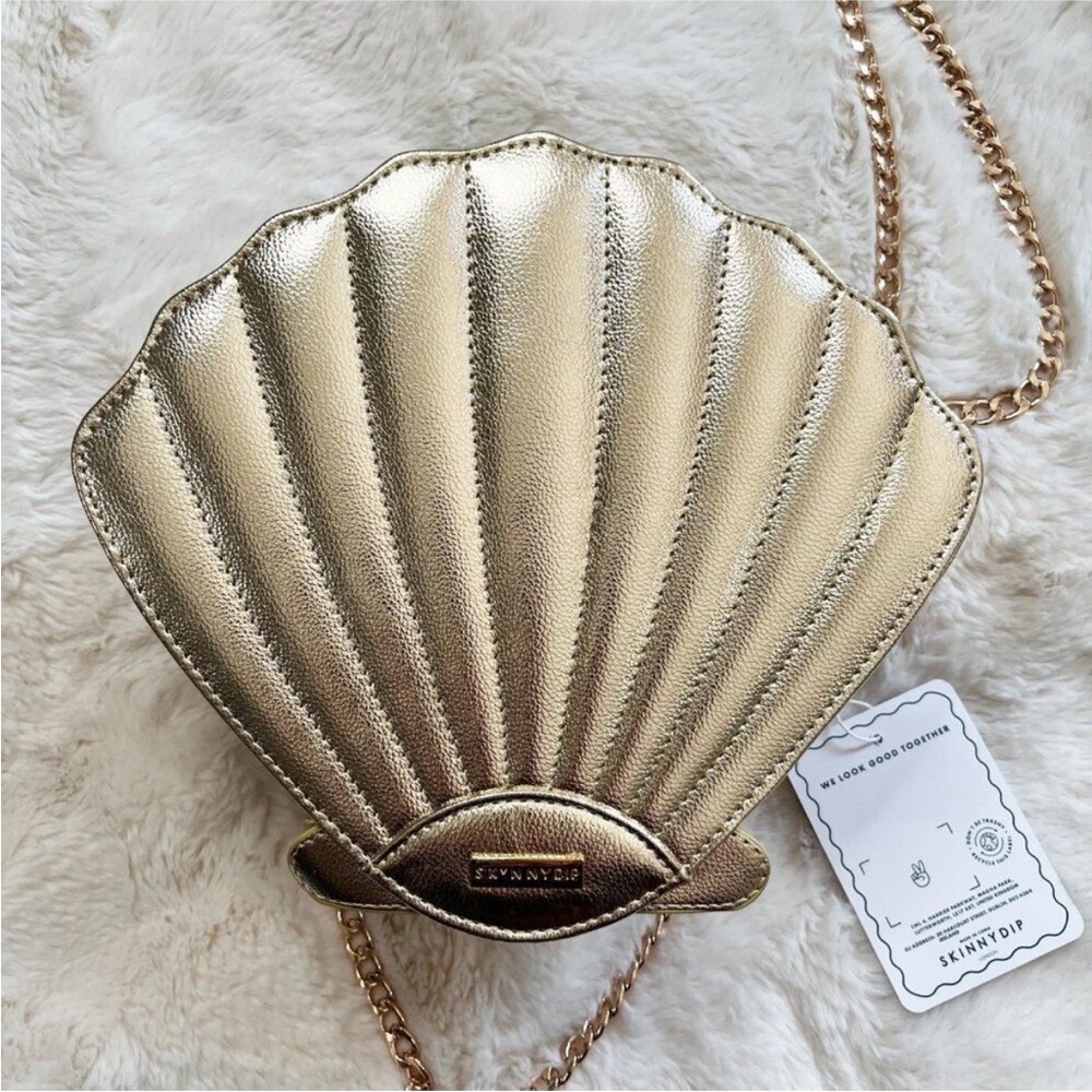Disney Skinnydip London Clam Shell Mermaid Holographic Chain Crossbody Purse - Picture 5 of 14